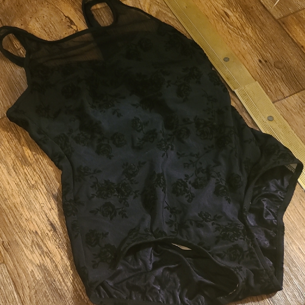 Elegant Black Floral Women's One-Piece Swimsuit